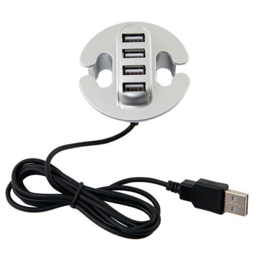 Разветвитель для USB на 4 порта серебро/черный