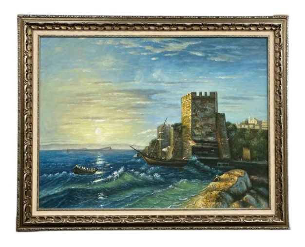 Картина маслом "Башни на скале у Босфора"